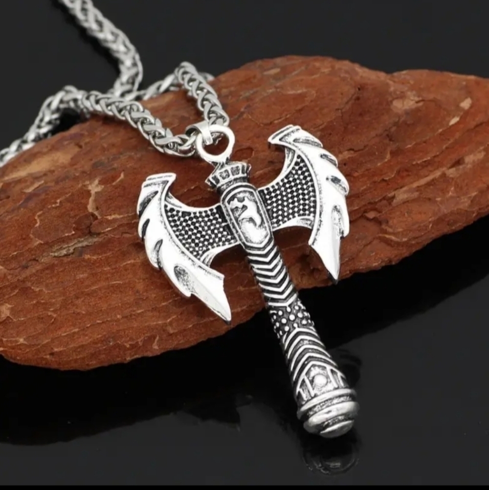 New Men's Punk Style Viking Rune Ax Pendant Necklace